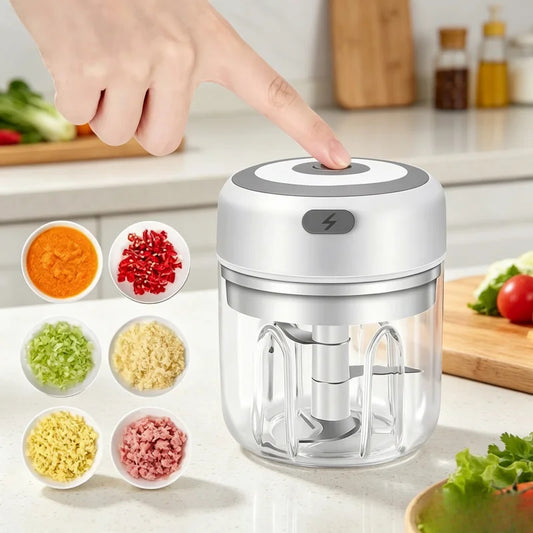 250ML Electric Garlic Mincer, USB Mini Food Chopper, Vegetable Onion Chopper, Portable Small Food Processor