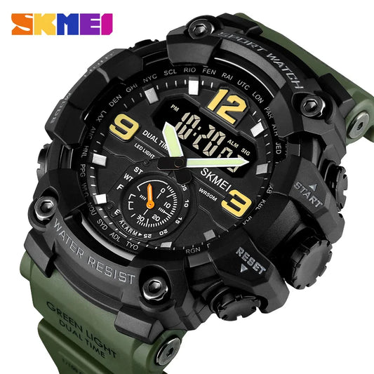 SKMEI 3 Time Countdown Digital Sports Wristwatches For Mens Women Waterproof Electronics Watches Alarm Clock Watch reloj hombre