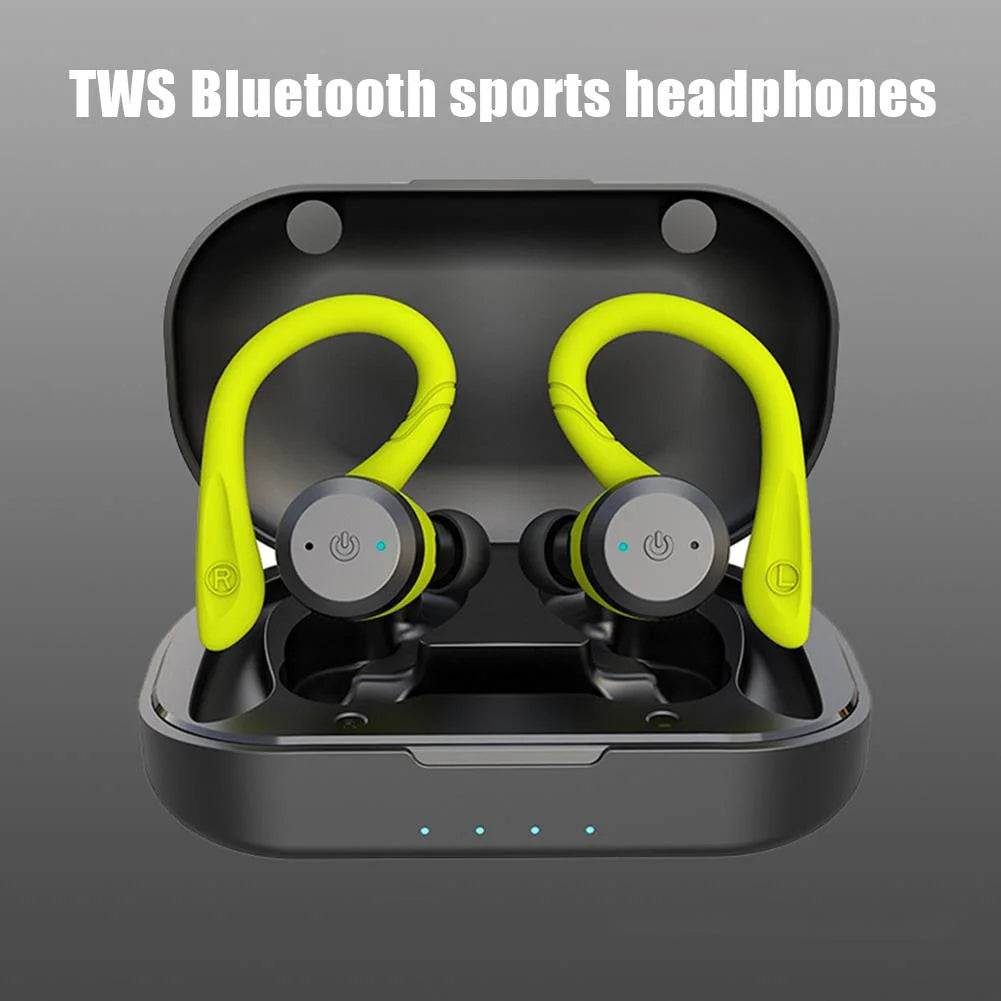 Swimming Waterproof Bluetooth Earphone Dual Wear Style Sport Wireless Headset TWS IPX7 Earbuds Stereo Long Play Time With Mic