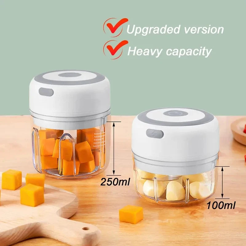 250ML Electric Garlic Mincer, USB Mini Food Chopper, Vegetable Onion Chopper, Portable Small Food Processor