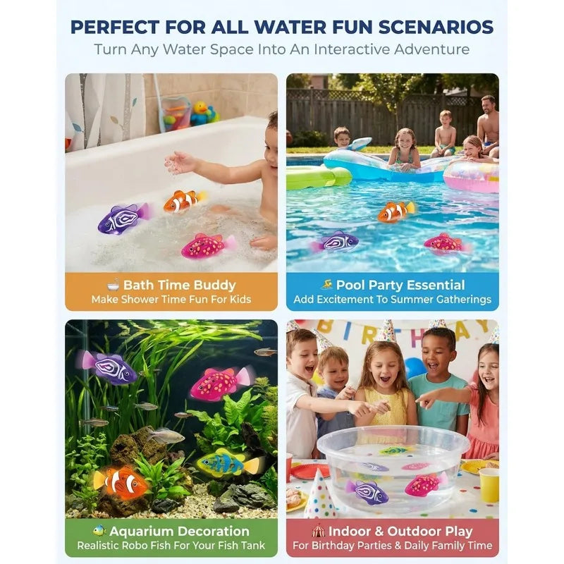 Glowing Swimming Fish Robot, Magic Water-Activated Electronic Fish Toy,Realistic Aquarium Pet Automatic Summer Birthday Party