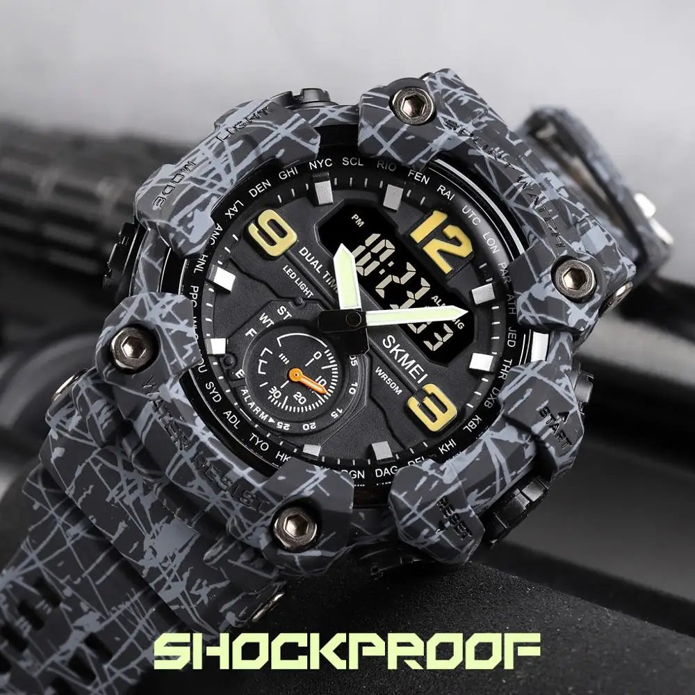 SKMEI 3 Time Countdown Digital Sports Wristwatches For Mens Women Waterproof Electronics Watches Alarm Clock Watch reloj hombre