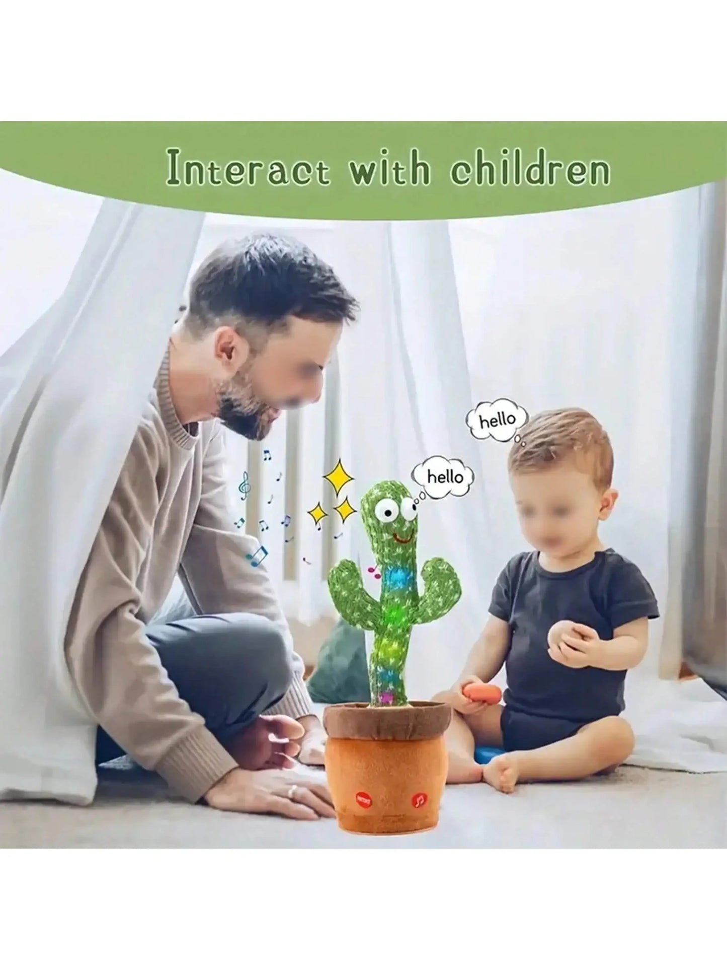 *Dancing Talking Cactus Toys For Baby Boys And Girls, Singing Mimicking Recording Repeating What You Say Sunny Cactus Up Plus