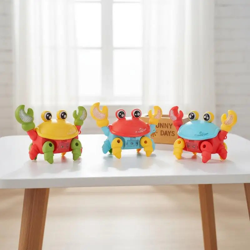 1Pcs Electric Crawling Crab Musical Toy with Sound and Light Educational Toddler Toy for Kids Playroom Entertainment