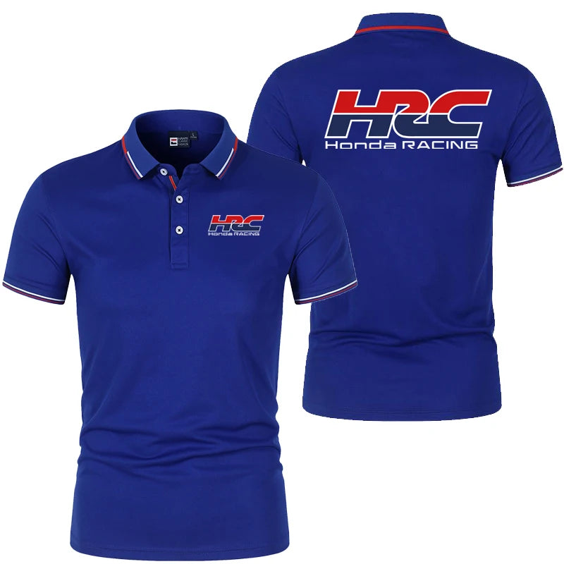 Honda HRC Motorcycle Racing Team Men Polos T-shirt Summer Short Sleeve Men's Polo Shirts 2025 New Fashion Male Clothes Tops